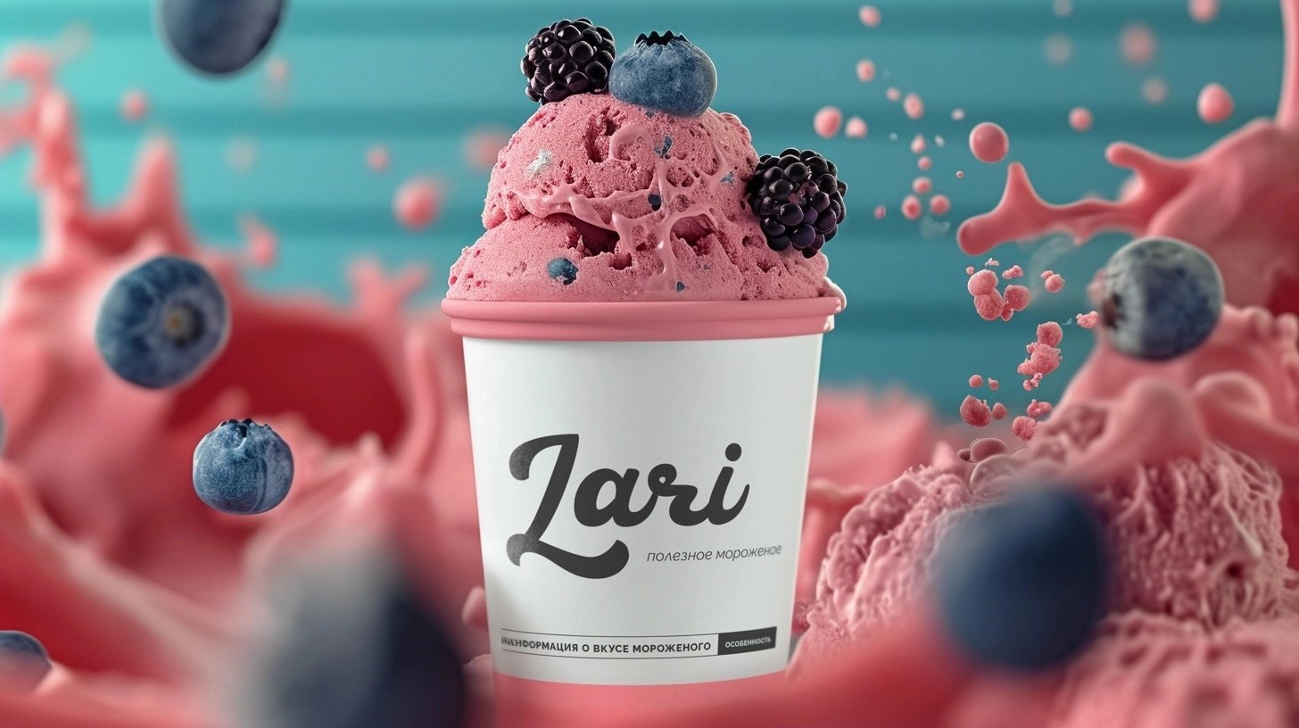 Мороженое Lari с разлетающимися ягодами — без сахара и без лактозы
